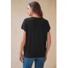 image:imageArachampCloz Womens Wool Blend Short Sleeve Oversized Sweater Business Casual Tops Summer 2026Black