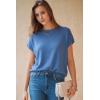 image:imageArachampCloz Womens Wool Blend Short Sleeve Oversized Sweater Business Casual Tops Summer 2026Lake Blue