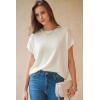 image:imageArachampCloz Womens Wool Blend Short Sleeve Oversized Sweater Business Casual Tops Summer 2026Offwhite