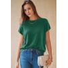 image:imageArachampCloz Womens Wool Blend Short Sleeve Oversized Sweater Business Casual Tops Summer 2026Teal
