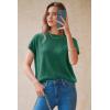 image:imageArachampCloz Womens Wool Blend Short Sleeve Oversized Sweater Business Casual Tops Summer 2026Teal