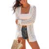 image:imageArachampCloz Womens Oversized Crochet Cover Up Summer Cardigan Lightweight Beach Vacation Kimonos 2026White