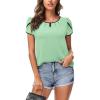image:imageArachampCloz Womens Summer Tops Fashion 2023 Ruffle Short Sleeve V Neck Floral Dressy Casual Blouse ShirtsLight Green
