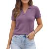 image:imageArachampCloz Womens Wool Blend Knit Spring Summer Business Casual Lightweight Short Sleeve Sweater Pullover 2026Purple