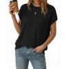 image:imageArachampCloz Womens Wool Blend Short Sleeve Oversized Sweater Business Casual Tops Summer 2026Black