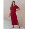 image:imageArachampCloz Womens Wool Blend Lightweight Spring Casual T Shirts Maxi Dress 2026Burgundy