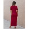 image:imageArachampCloz Womens Wool Blend Lightweight Spring Casual T Shirts Maxi Dress 2026Burgundy
