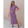 image:imageArachampCloz Womens Wool Blend Lightweight Spring Casual T Shirts Maxi Dress 2026Purple