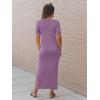 image:imageArachampCloz Womens Wool Blend Lightweight Spring Casual T Shirts Maxi Dress 2026Purple