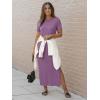 image:imageArachampCloz Womens Wool Blend Lightweight Spring Casual T Shirts Maxi Dress 2026Purple