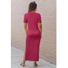 image:imageArachampCloz Womens Wool Blend Lightweight Spring Casual T Shirts Maxi Dress 2026Rose Red