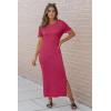 image:imageArachampCloz Womens Wool Blend Lightweight Spring Casual T Shirts Maxi Dress 2026Rose Red