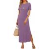 image:imageArachampCloz Womens Wool Blend Lightweight Spring Casual T Shirts Maxi Dress 2026Purple