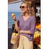 image:imageArachampCloz Womens Wool Blend Elbow Sleeve Summer Oversized Casual SweaterLavender