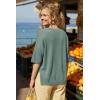 image:imageArachampCloz Womens Wool Blend Elbow Sleeve Summer Oversized Casual SweaterSage Green