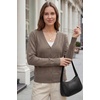 image:imageArachampCloz Womens 100 Cotton Regular Fit V Neck Button Up Cardigan Sweaters All Season Work TopsAcoffee