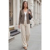image:imageArachampCloz Womens 100 Cotton Regular Fit V Neck Button Up Cardigan Sweaters All Season Work TopsAcoffee