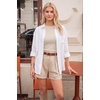 image:imageArachampCloz Womens 100 Cotton Short Sleeve Sweater Cropped Crew Neck Business Casual Tops Summer 2026Apricot