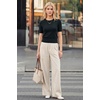 image:imageArachampCloz Womens 100 Cotton Short Sleeve Sweater Cropped Crew Neck Business Casual Tops Summer 2026Black