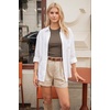 image:imageArachampCloz Womens 100 Cotton Short Sleeve Sweater Cropped Crew Neck Business Casual Tops Summer 2026Coffee