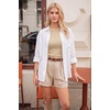 image:imageArachampCloz Womens 100 Cotton Short Sleeve Sweater Cropped Crew Neck Business Casual Tops Summer 2026Khaki