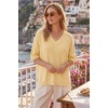 image:imageArachampCloz Womens Wool Blend Elbow Sleeve Summer Oversized Casual SweaterCream Yellow