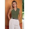 image:imageArachampCloz Womens 100 Cotton Slim Fit Button Down Summer Business Casual Tank Tops 2026Army Green
