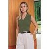 image:imageArachampCloz Womens 100 Cotton Slim Fit Button Down Summer Business Casual Tank Tops 2026Army Green