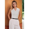 image:imageArachampCloz Womens 100 Cotton Slim Fit Button Down Summer Business Casual Tank Tops 2026Beige