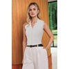 image:imageArachampCloz Womens 100 Cotton Slim Fit Button Down Summer Business Casual Tank Tops 2026Beige
