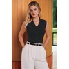 image:imageArachampCloz Womens 100 Cotton Slim Fit Button Down Summer Business Casual Tank Tops 2026Black