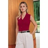 image:imageArachampCloz Womens 100 Cotton Slim Fit Button Down Summer Business Casual Tank Tops 2026Burgundy