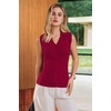 image:imageArachampCloz Womens 100 Cotton Slim Fit Button Down Summer Business Casual Tank Tops 2026Burgundy