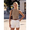 image:imageArachampCloz Womens Wool Blend Slim Fit Sweater Soft Turtleneck Casual Tank 2026Camel