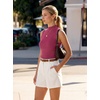 image:imageArachampCloz Womens Wool Blend Slim Fit Sweater Soft Turtleneck Casual Tank 2026Rose Red