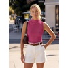 image:imageArachampCloz Womens Wool Blend Slim Fit Sweater Soft Turtleneck Casual Tank 2026Rose Red