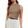 image:imageArachampCloz Womens Wool Blend Slim Fit Sweater Soft Turtleneck Casual Tank 2026Camel