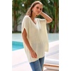 image:imageArachampCloz Women Crochet Tops 2025 Summer Wool Blended Sweater Vest Short Sleeve Fashion Outfits Oversized CoverupApricot