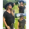 image:imageArachampCloz Women Crochet Tops 2025 Summer Wool Blended Sweater Vest Short Sleeve Fashion Outfits Oversized CoverupBlack