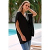 image:imageArachampCloz Women Crochet Tops 2025 Summer Wool Blended Sweater Vest Short Sleeve Fashion Outfits Oversized CoverupBlack