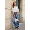 image:imageArachampCloz Womens 100 Cotton Oversized Sweater Batwing Sleeve Boat Neck Casual Work Pullover Tops 2026Beige
