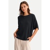 image:imageArachampCloz Womens 100 Cotton Oversized Sweater Batwing Sleeve Boat Neck Casual Work Pullover Tops 2026Black