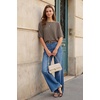 image:imageArachampCloz Womens 100 Cotton Oversized Sweater Batwing Sleeve Boat Neck Casual Work Pullover Tops 2026Coffee