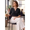 image:imageArachampCloz Womens 100 Cotton Polo V Neck Striped Short Sleeve Spring Casual Pullover Sweaters 2026Solid Black