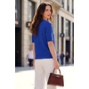 image:imageArachampCloz Womens 100 Cotton Polo V Neck Striped Short Sleeve Spring Casual Pullover Sweaters 2026Solid Royal Blue