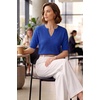 image:imageArachampCloz Womens 100 Cotton Polo V Neck Striped Short Sleeve Spring Casual Pullover Sweaters 2026Solid Royal Blue