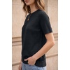 image:imageArachampCloz Womens 100 Cotton Textured Raglan Short Sleeve Sweater Casual Work Tops 2026Black
