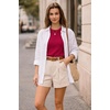 image:imageArachampCloz Womens 100 Cotton Textured Raglan Short Sleeve Sweater Casual Work Tops 2026Burgundy