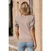 image:imageArachampCloz Womens 2025 Summer Short Puff Sleeve Shirts V Neck Cute Blouses Dressy Casual Trendy Sweater TopsNutmeg