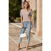 image:imageArachampCloz Womens 2025 Summer Short Puff Sleeve Shirts V Neck Cute Blouses Dressy Casual Trendy Sweater TopsNutmeg